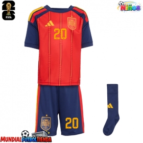Camiseta España Pedri Gonzalez #20 Primera Equipación Replica Mundial 2026 para niños mangas cortas (+ Pantalones cortos)